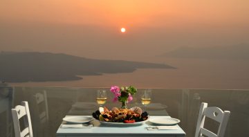 Volcano Blue Sea Food Restaurant in Fira